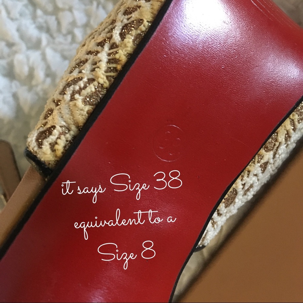 Aodina Gold & Cream Platform Heels - Picture 10 of 11